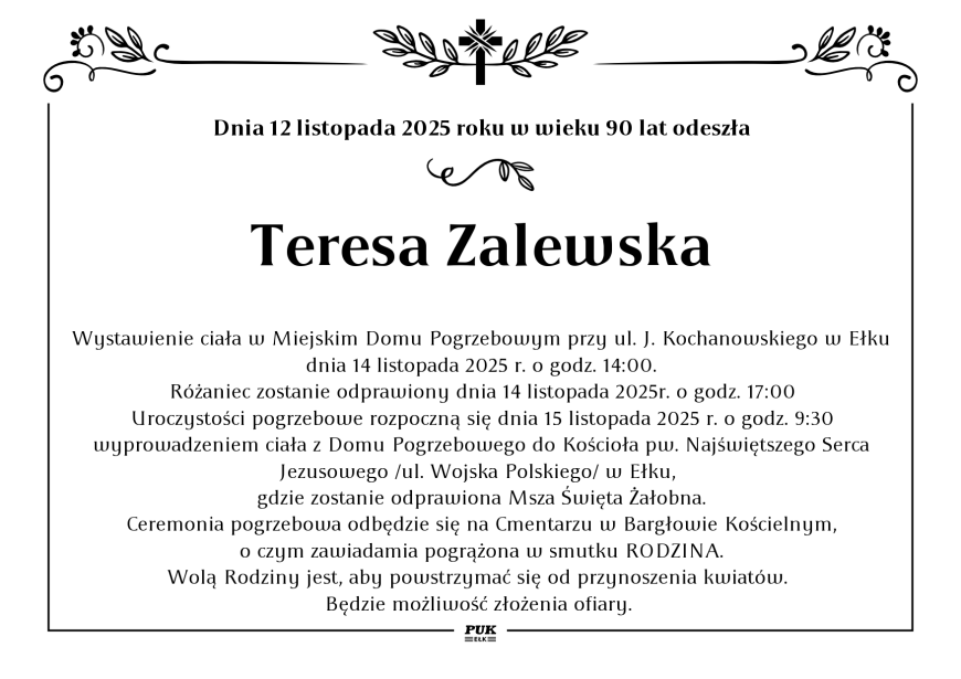 Teresa Zalewska - nekrolog